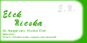 elek micska business card